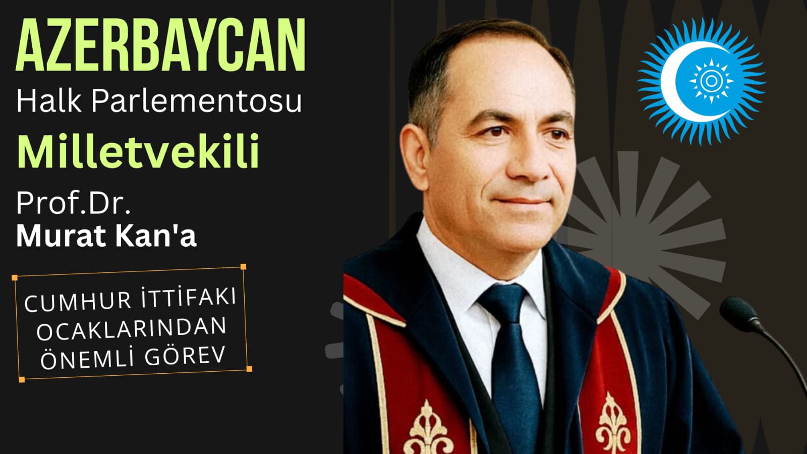 Cumhur İttifakı Ocaklarından Azerbaycan Halk Parlementosu Milletvekili Murat Kan’a Önemli Görev